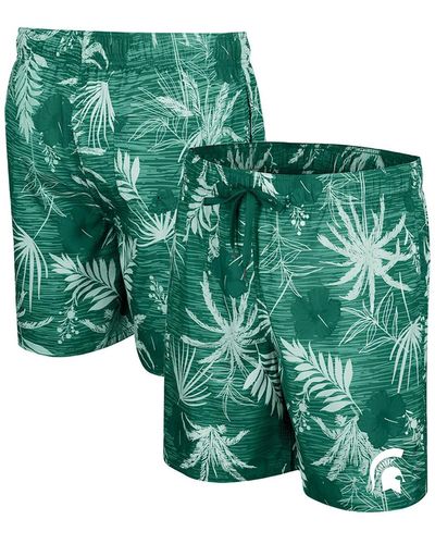 Colosseum Athletics Michigan State Spartans What Else Is New Swim Shorts - Green