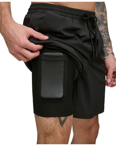 DKNY Core Stretch Hybrid 7" Volley Shorts - Black