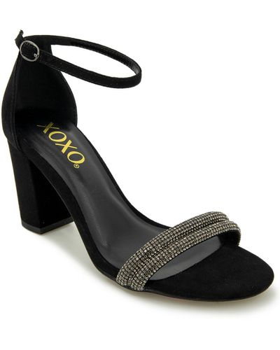 Xoxo Salima Rhinestone Detailed Ankle Strap Sandal - Black