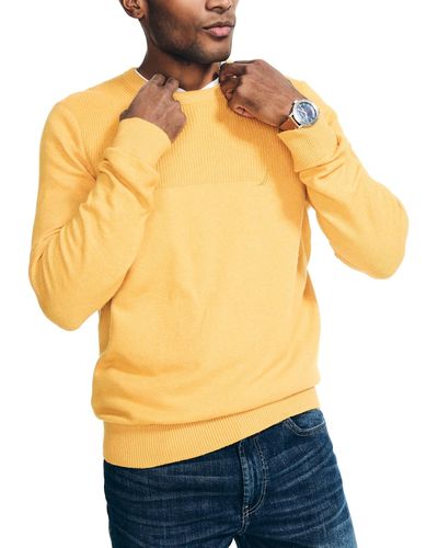 Nautica Textured Crewneck Sweater - Yellow