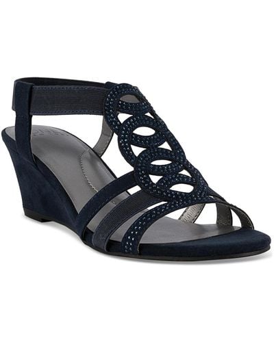 Jones New York Denice Strappy Wedge Sandals - Blue