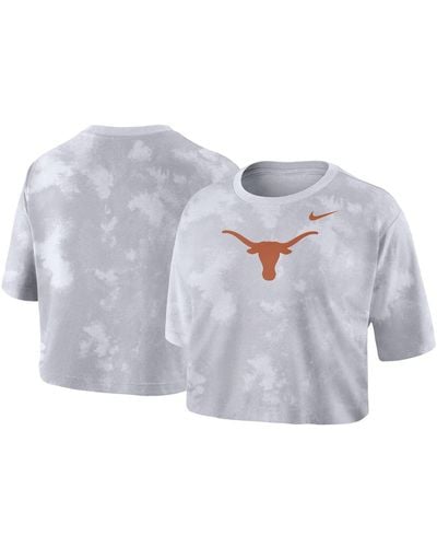 Nike Texas Longhorns Tie-dye Cropped T-shirt - Gray