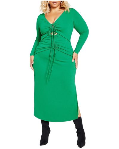 City Chic Plus Size Blakely Maxi Dress - Green