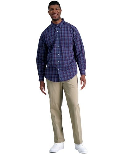 Haggar Big & Tall Iron Free Premium Khaki Classic-fit Flat Front Pant - Natural
