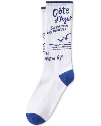 Polo Ralph Lauren Cote D'azur Graphic Logo Socks - White