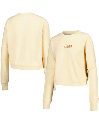 League Collegiate Wear Texas Longhorns Timber Cropped Pullover Sweatshirt - Natural
