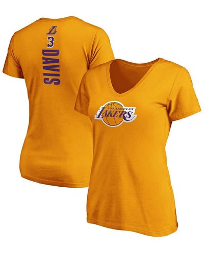 Fanatics Branded Anthony Davis Gold Los Angeles Lakers Team Playmaker Name And Number V-neck T-shirt - Orange