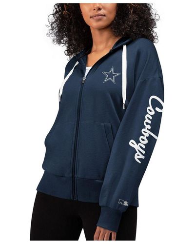 MSX by Michael Strahan Women's Navy Dallas Cowboys Emerson Full-Zip Hoodie