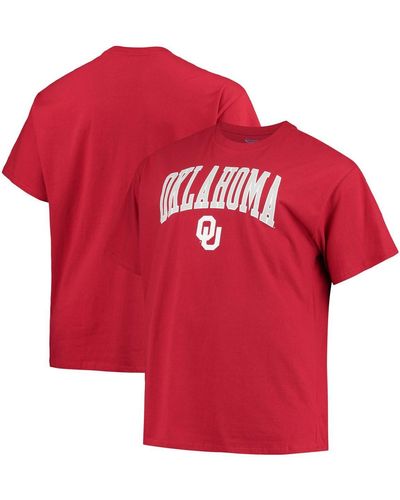Champion Oklahoma Sooners Big And Tall Arch Over Wordmark T-shirt - Red