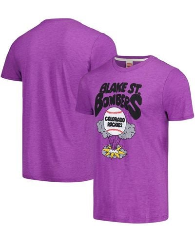 Homage Colorado Rockies Blake St. Bombers Tri-blend T-shirt - Purple