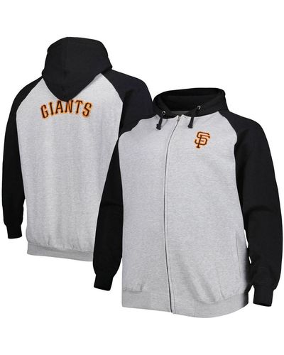 Profile Black, White San Francisco Giants Big And Tall Fleece Half-zip  Hoodie for Men