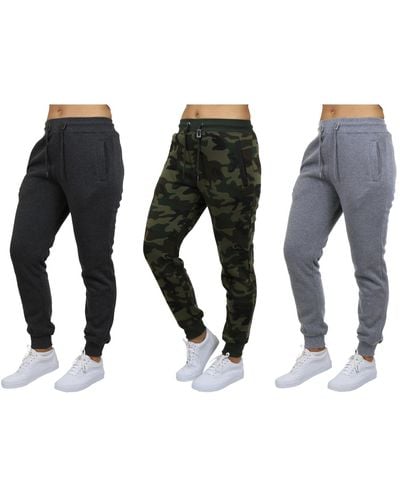Galaxy By Harvic Loose-fit Fleece jogger Sweatpants-3 Pack - Gray