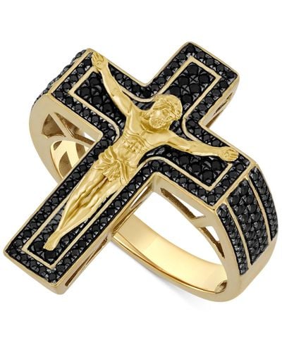 Macy's Black Diamond Pave Crucifix Ring (3/4 Ct. T.w. - Brown