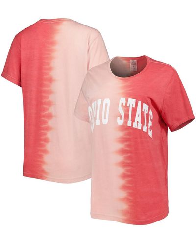 Gameday Couture Ohio State Buckeyes Find Your Groove Split-dye T-shirt - Red