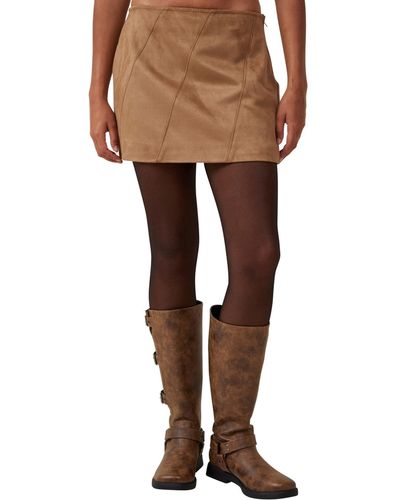 Cotton On Suede Mini Skirt - Brown