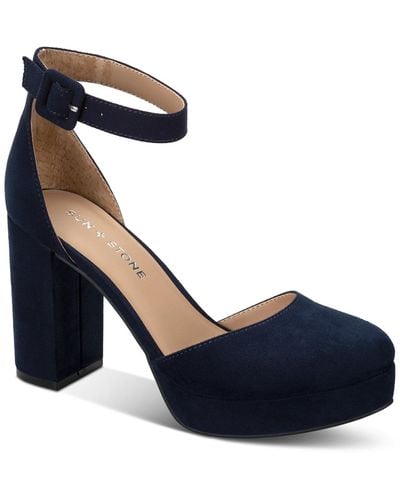 Sun & Stone Sun + Stone Birdey Ankle-strap Block-heel Platform Sandals - Blue