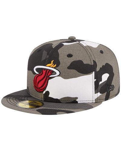 KTZ Miami Heat Snow 59fifty Fitted Hat - Gray