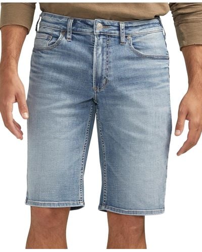 Silver Jeans Co. Zac Relaxed Fit Denim 12-1/2" Shorts - Blue