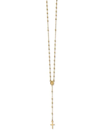 Macy's Cross Rosary Lariat Necklace - Metallic