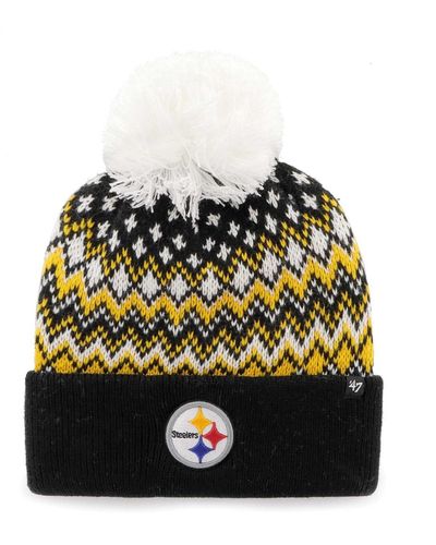 '47 Pittsburgh Steelers Elsa Cuffed Knit Hat - Black