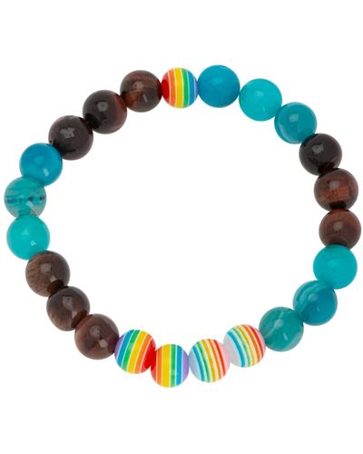Macy's Colorful Beads Stretch Bracelet - Blue