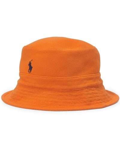 Polo Ralph Lauren Men's Mesh Bucket Hat - Orange