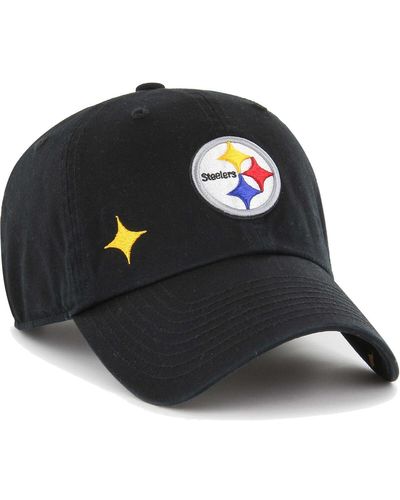 '47 Pittsburgh Steelers Confetti Icon Clean Up Adjustable Hat - Black