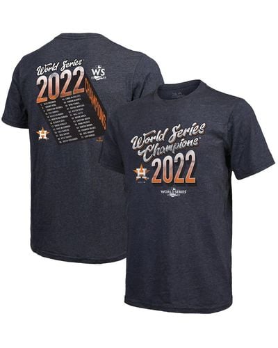 Majestic Threads Houston Astros 2022 World Series Champions Life Of The Party Tri-blend T-shirt - Blue