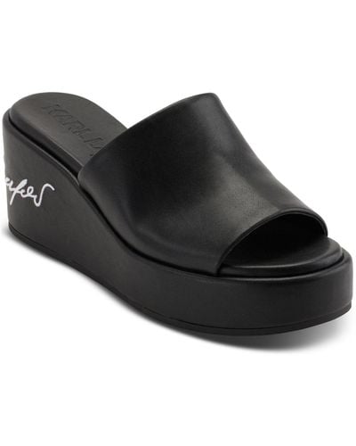 Karl Lagerfeld Calvina Platform Wedge Sandals - Black