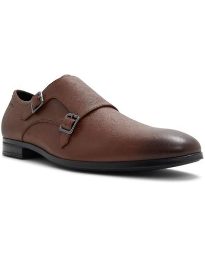 ALDO Benedetto Monk Strap Shoes- Wide Width - Brown