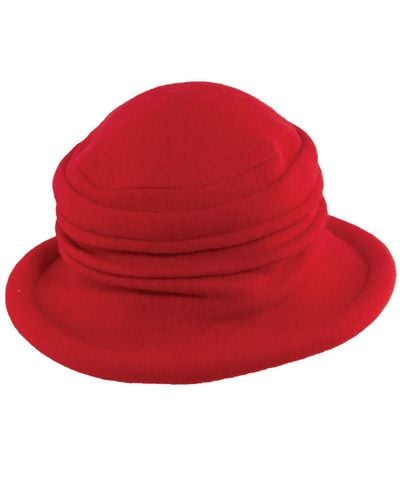 Dorfman Pacific Packable Wool Cloche - Red