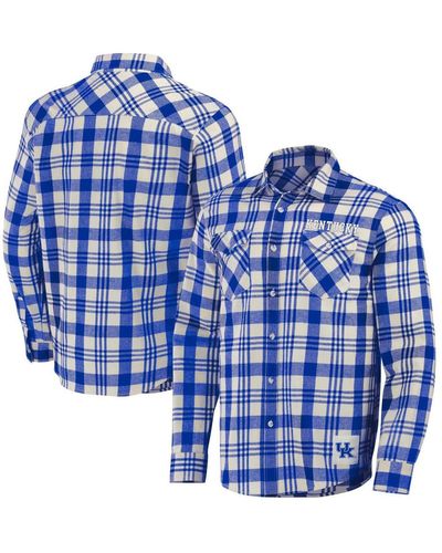 Fanatics Men's NFL x Darius Rucker Collection by Tan Las Vegas Raiders  Flannel Long Sleeve Button-Up Shirt