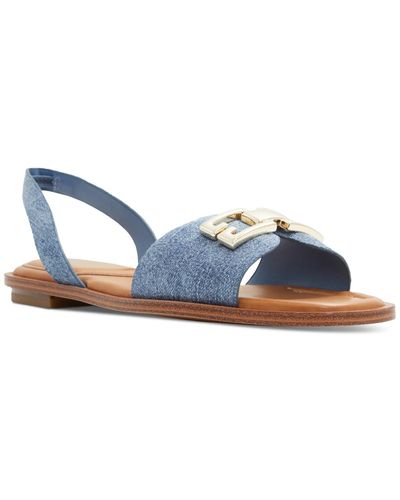 ALDO Agreinwan Slingback Buckle Flat Sandals - Blue