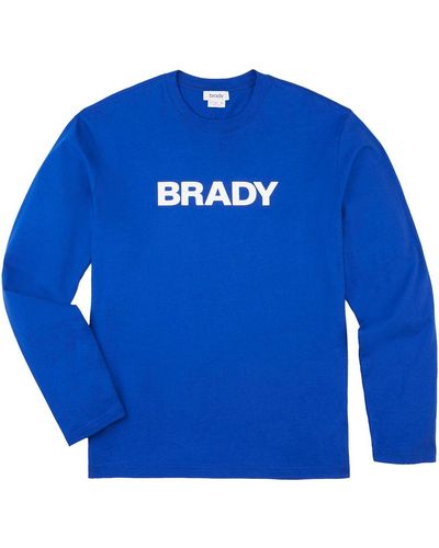 Brady Wordmark Long Sleeve T-shirt - Blue