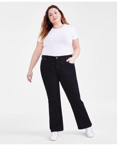 Style & Co. Plus Size Mid-rise Curvy Bootcut Jeans - Black