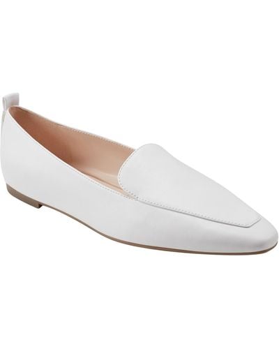 Marc Fisher Seltra Almond Toe Slip-on Dress Flat Loafers - White