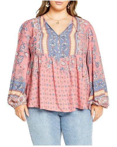 City Chic Angel Falls Top - Red
