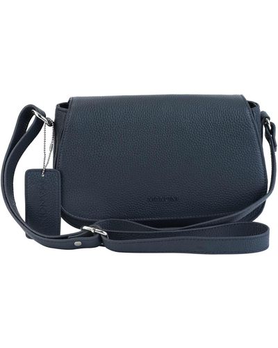 Mancini Pebbled Isabella Leather Crossbody Handbag - Blue