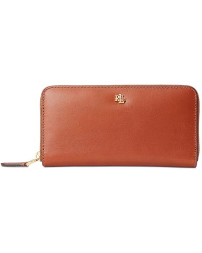 Lauren by Ralph Lauren Full-grain Leather Large Zip Continental Wallet - Brown