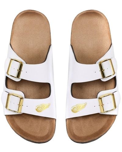 FOCO Detroit Red Wings Double-buckle Sandals - White