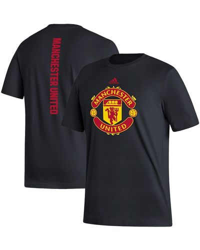 adidas Manchester United Vertical Back T-shirt - Blue