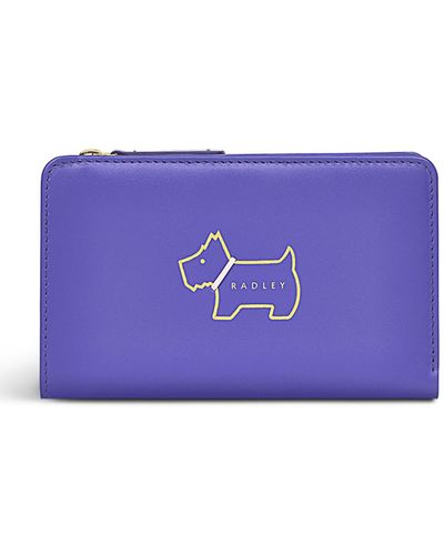Radley Heritage Dog Outline Mini Flap Over Wallet - Purple