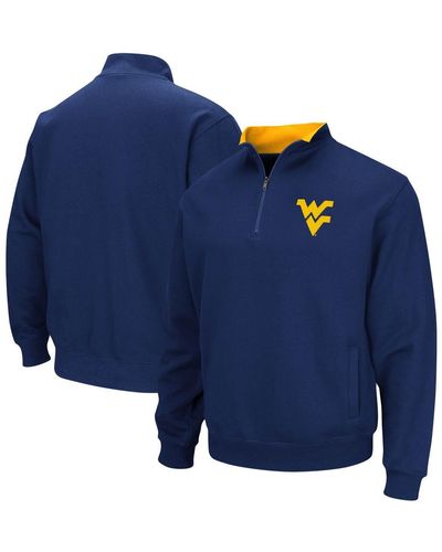 Colosseum Athletics West Virginia Mountaineers Big And Tall Tortugas Quarter-zip Jacket - Blue