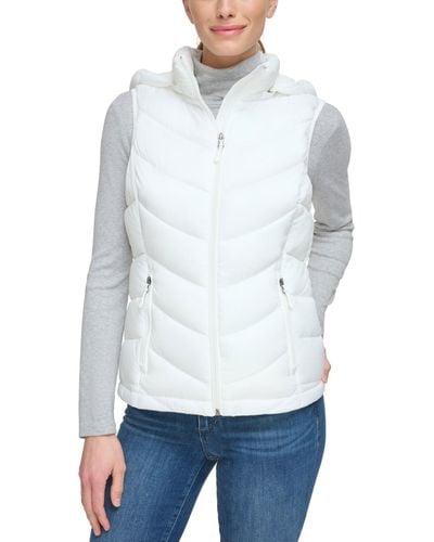 Charter Club Packable Hooded Puffer Vest - White