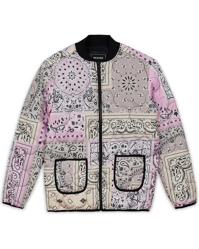 Reason Paisley Quilted Jacket - Gray