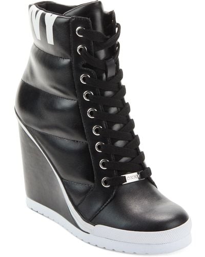 DKNY Noho Wedge Sneakers - Black