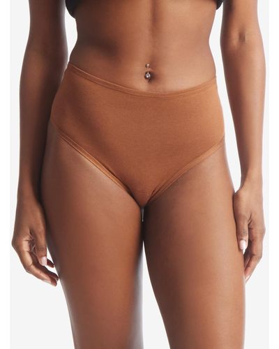 Hanky Panky Playstretch Natural Rise Thong Underwear 721924 - Brown