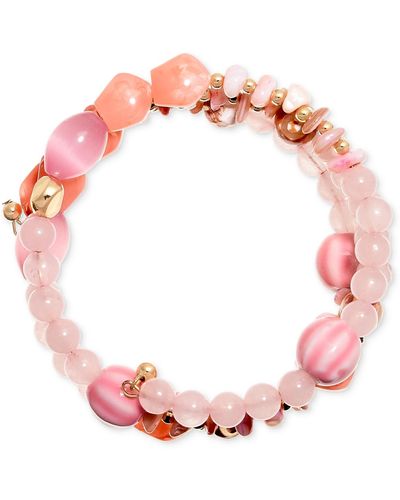 Style & Co. Beaded Coil Bracelet - Pink