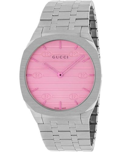 Gucci Swiss 25h Stainless Steel Bracelet Watch 38mm - Pink