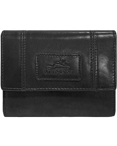 Mancini Casablanca Collection Rfid Secure Ladies Small Clutch Wallet - Black